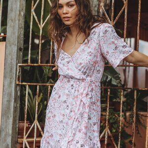 NWT Roxy Sunset Kiss Wrap Dress Size S